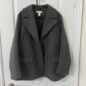 H&M - Wool Blend Grey Pea Coat